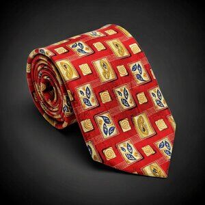 Robert Talbott Best of Class Tie Red Geometric Luxury Silk Necktie Hand Sewn USA